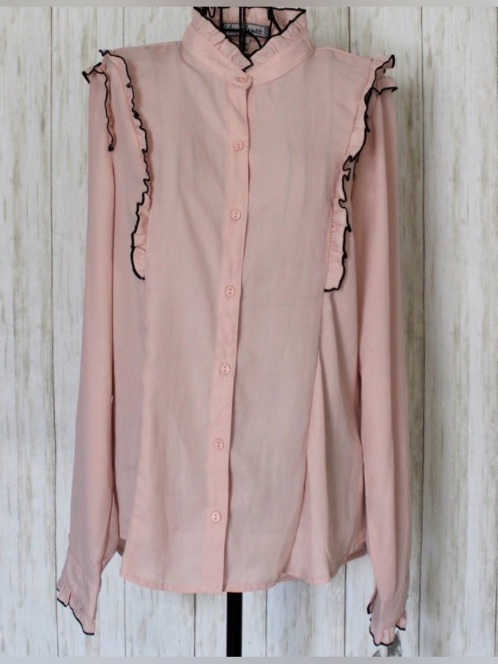 Crave fame Pink Ruffle-Trim Button-Down Blouseu